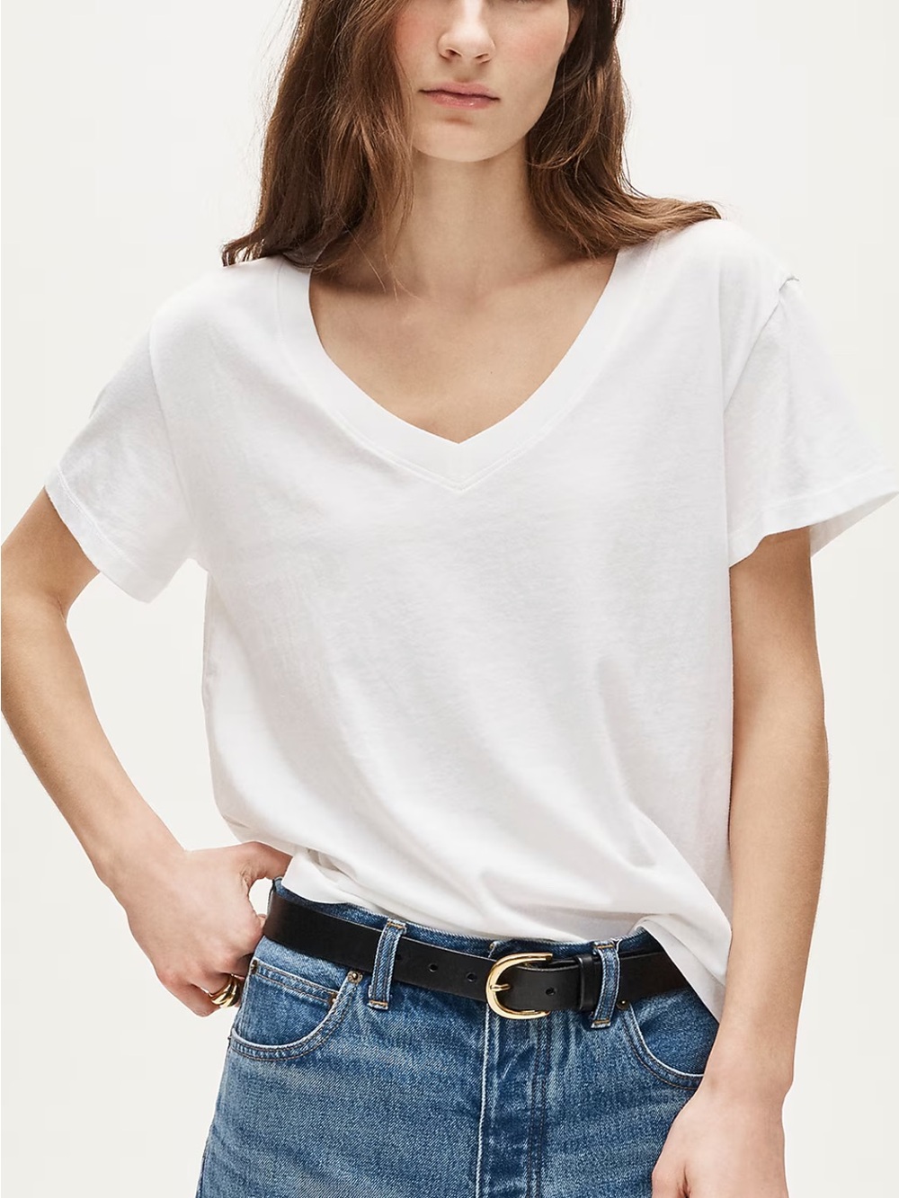 Vintage Jersey V Neck T-shirt